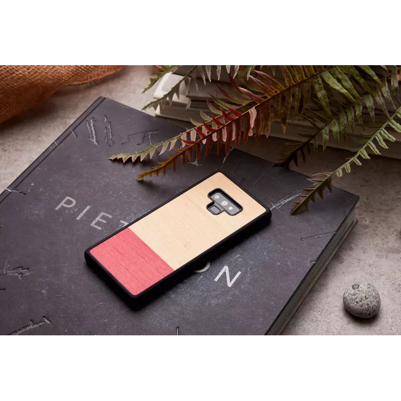 Apsauginis dėklas iš medžio ir polikarbonato Samsung Galaxy Note 9 (N960) – juodas, mišrus raštas