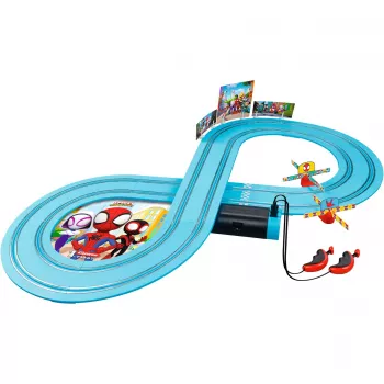 Slot car rinkinys CARRERA FIRST Spidey 20063049 – vaikų lenktynių trasos pradžiamokslis