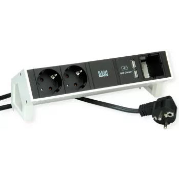 Bachmann DESK2 2xCEE7/7 1xHDMI 1x CAT6 USB įkroviklis 2xTyp A 5,2V/2,15A (902.2281)