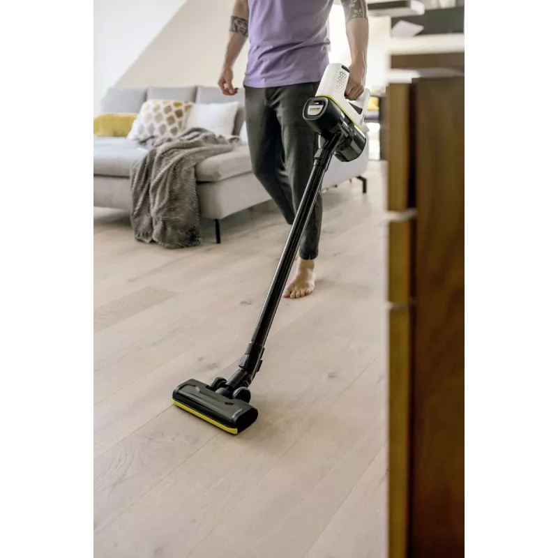 Belaidis dulkių siurblys 2-in-1 Karcher VC 4, 21.6V Li-Ion, 30 min, HEPA, 2 greičiai, geltonas/juodas