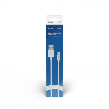 USB laidas SAVIO CL-124 USB 2.0, USB A – Micro-USB B, 2 m, baltas