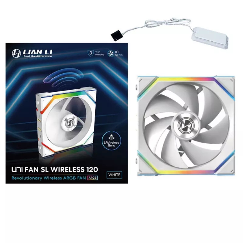 Lian Li UNI FAN SL Wireless 120 12 cm Baltas 28,5 dB 64.05 cfm