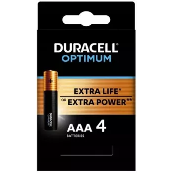 Duracell OPTIMUM AAA šarminės baterijos, 4 vnt. – ilgalaikė energija mažiems prietaisams