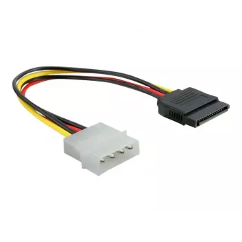 Maitinimo laidas SATA HDD DeLOCK B40160100 4pin vyriškas tiesus 0,12m
