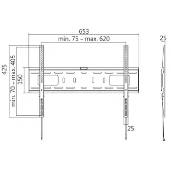 TV laikiklis LogiLink BP0017 177,8 cm (70 col.) Juodas