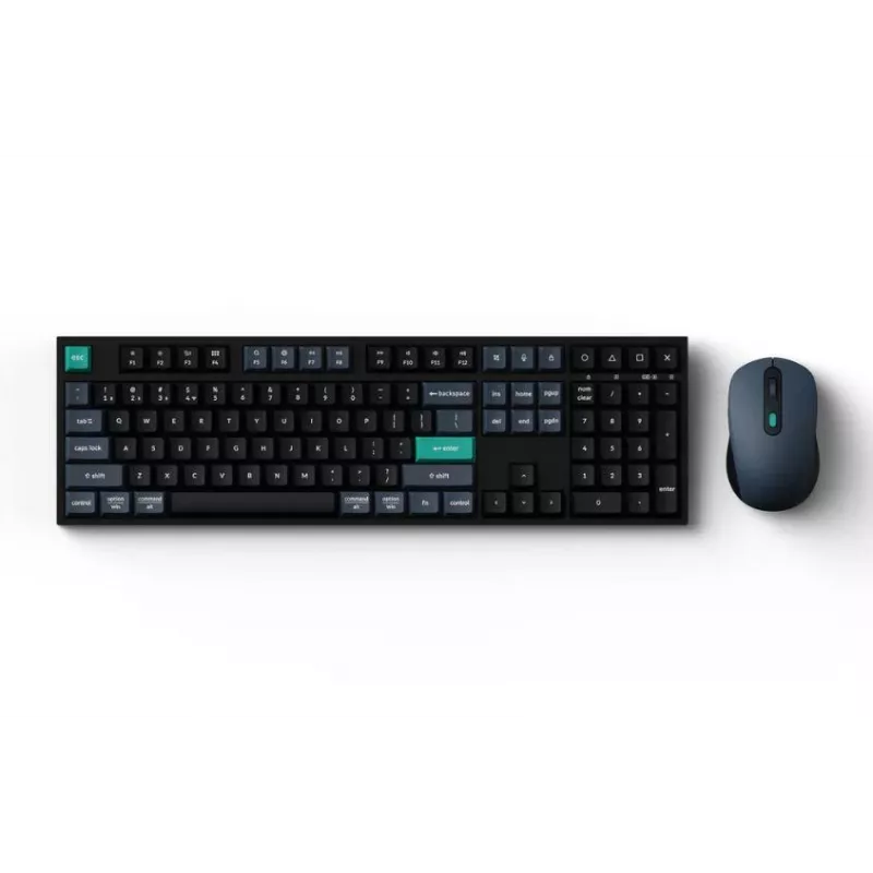 Klaviatūra Keychron B36 + BM25 pilno dydžio 100% QWERTY anglų, USB + RF belaidis + Bluetooth, žirkliniai jungikliai, juoda, pelė įtraukta