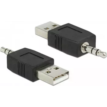 Adapteris USB A į 3,5 mm lizdą DeLOCK 66069, juodas