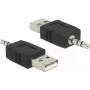 Adapteris USB A į 3,5 mm lizdą DeLOCK 66069, juodas