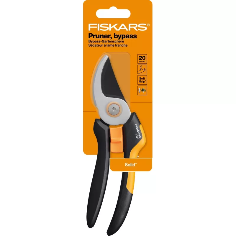 Fiskars Solid M P321 genėjimo žirklės Bypass juoda, oranžinė