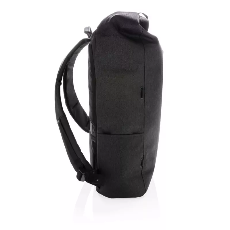 Kuprinė XDDESIGN Urban Lite Black – 21 L (išplečiama iki 27 L), 15,6 colių nešiojamojo kompiuterio skyrius, atspari vandeniui, vežimėlio diržas