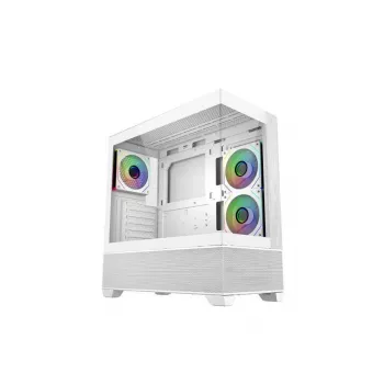 Cooler Master Elite 690 WOOD White korpusas, 270° pilno vaizdo grūdintas stiklas, vientisi kampai