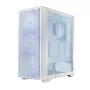 Kompiuterio korpusas LOGIC Dart Pro Midi ARGB baltas — Midi bokštas, ATX, 456×200×385 mm, max GPU 34 cm, CPU aušintuvo aukštis 155 mm, 3×120mm priekyje + 1×120mm gale, USB 3.0 x2, USB-C x1