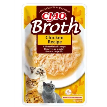 Šlapias skanėstas katėms INABA Ciao Broth Chicken 40 g maišelis