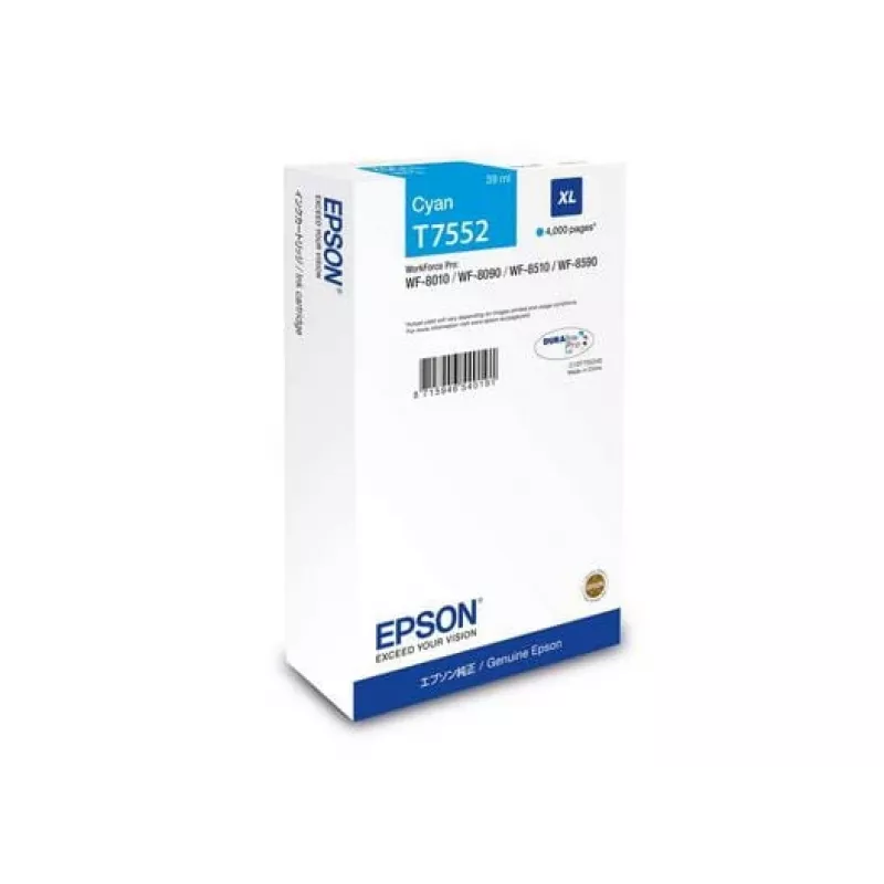 Originalus Epson rašalo kasetė C13T75524N (XL didelės talpos) Cyan, skirta WF-8XXX serijai