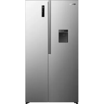 Gorenje HZF55082 NRS917E41XWD G400, Laisvai pastatomas šaldytuvas su šaldikliu, American door, Pilka, 2 durys, Liečiamas valdymas, LED