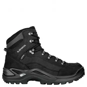 Žygio batai LOWA Renegade GTX Mid Black UK 8 (EU 42) – vidutinio aukštumo, vandeniui atsparūs su Gore‑Tex