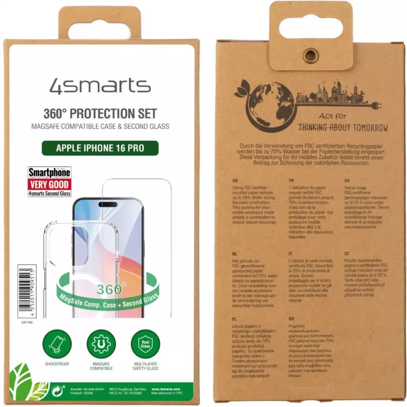 4smarts 541194 Dėklas iPhone 16 Pro 16 cm (6,3 colio) Skaidrus