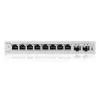 Valdomas L2 Gigabit jungiklis Zyxel GS1200-10v3 — 8x Gigabit (10/100/1000), 20 Gbps, MAC 4000, stalinis, pilkas
