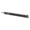 Digitus DN-95441 maitinimo paskirstymo blokas PDU 7 AC lizdų 1U juoda sidabrinė