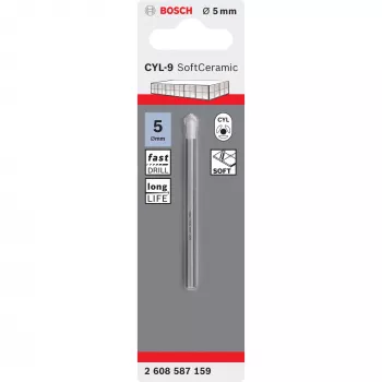 Gręžtuvas Bosch CYL-9, 5 mm skersmuo, 70 mm ilgis, vienas vnt.