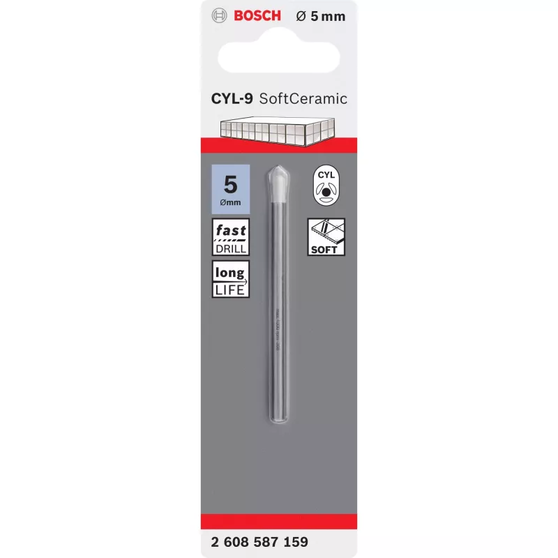 Gręžtuvas Bosch CYL-9, 5 mm skersmuo, 70 mm ilgis, vienas vnt.