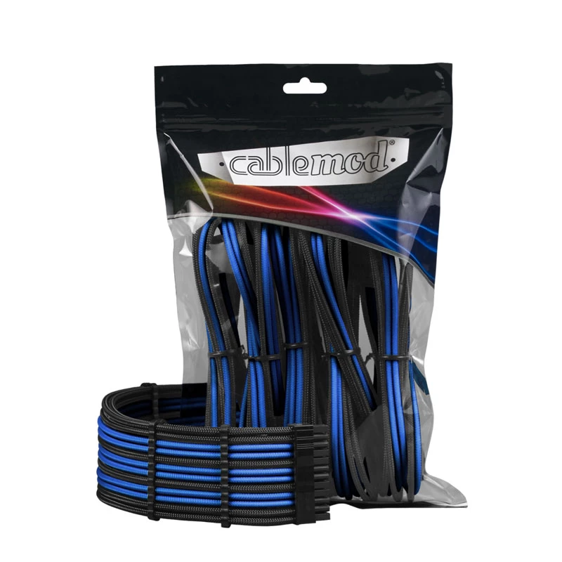 CableMod PRO ModMesh 12VHPWR kabelio prailginimo rinkinys juoda/mėlyna