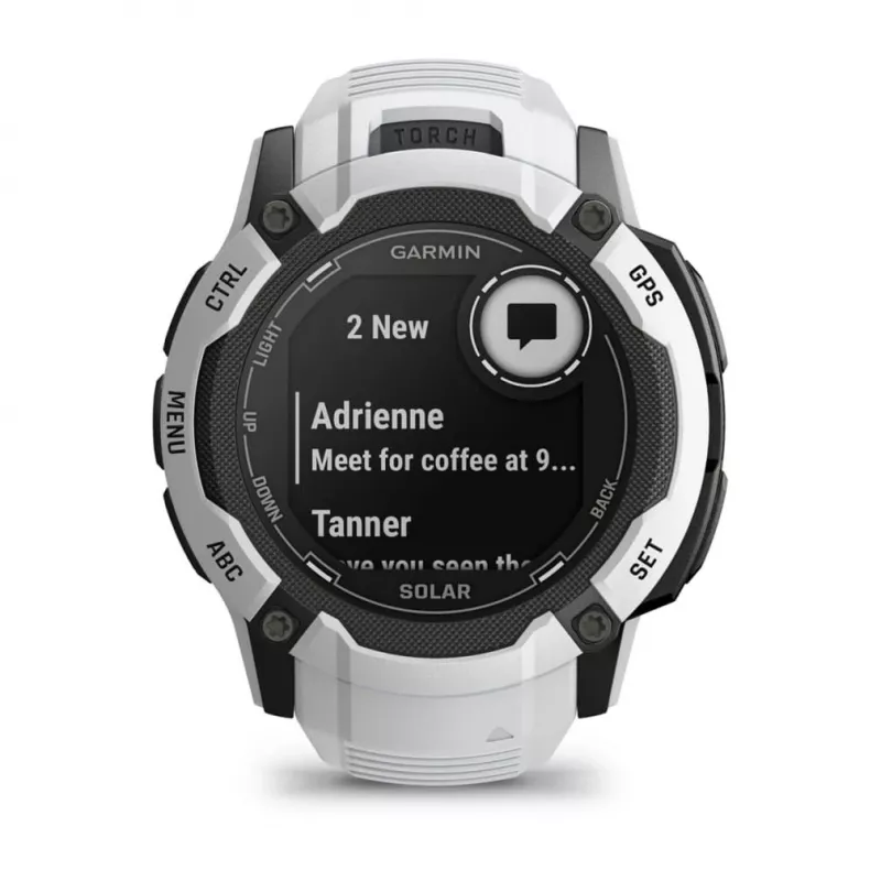 Garmin Instinct 2X Solar 2,79 cm (1,1 inch) MIP 50 mm Skaitmeninis 176 x 176 pikseliai Liečiamas ekranas Baltas GPS