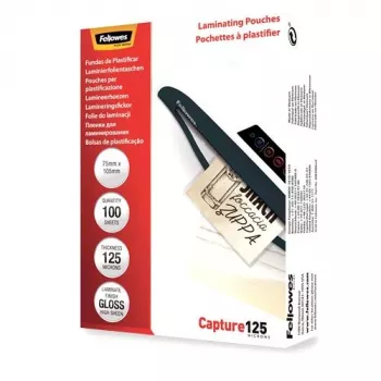 Fellowes Glossy 125 Micron laminavimo maišeliai kortelėms 75x105mm