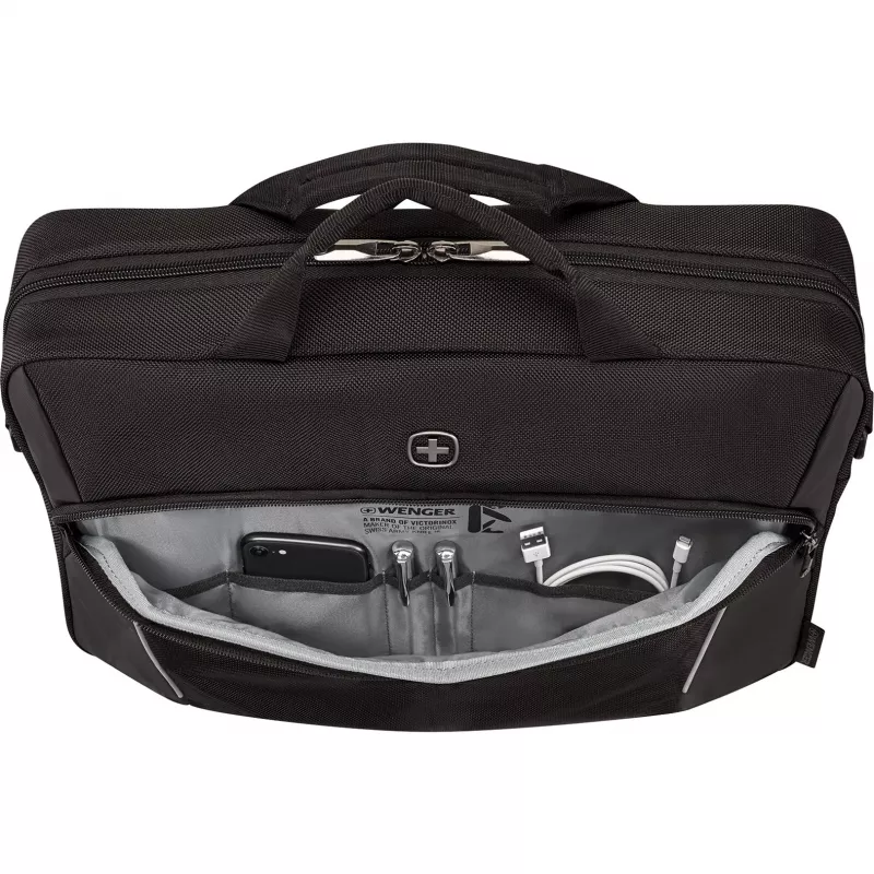 Portfelis nešiojamam kompiuteriui Wenger XE Compact Brief 16 su planšetės kišene, juodas