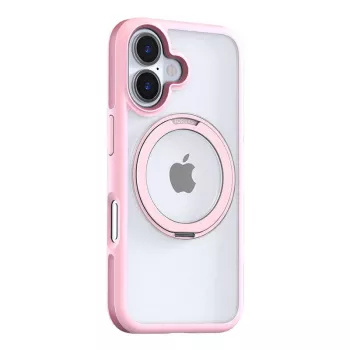 Apsauginis dėklas Torras Ostand R Fusion, skirtas iPhone 16 – rožinis, plonas ir lengvas