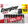 Energizer Batteries Alkaline Max AA LR6, 8 vnt., Eko pakuotė