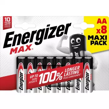 Energizer Batteries Alkaline Max AA LR6, 8 vnt., Eko pakuotė
