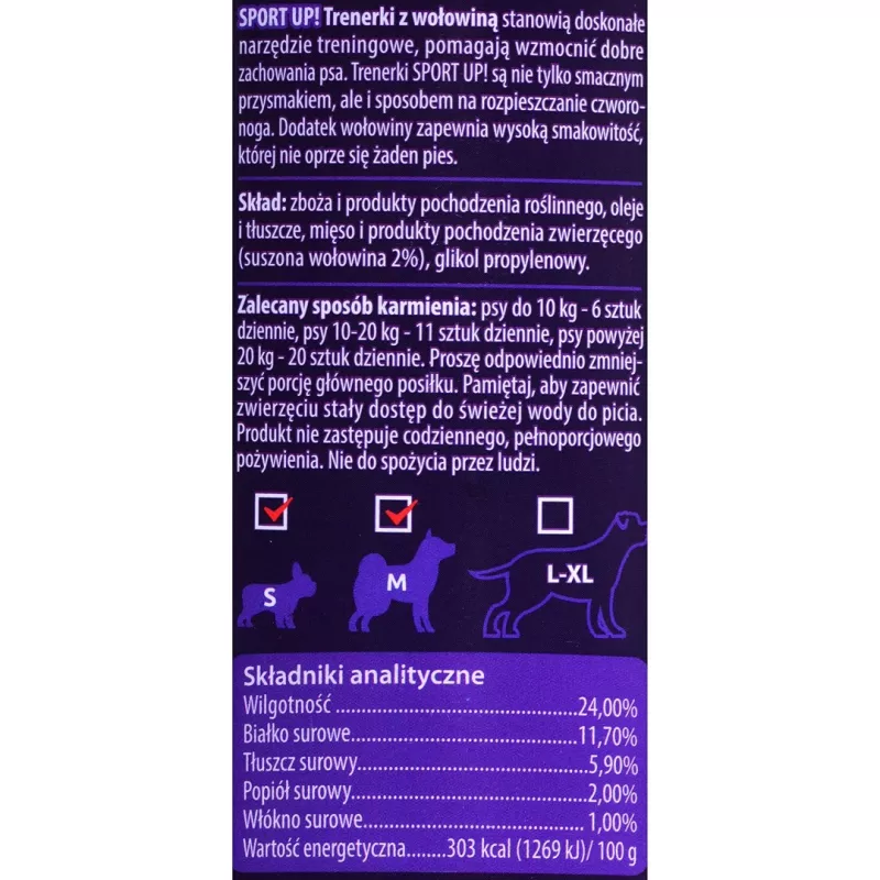 Šunų dresūros skanėstai MACED Sport Up! Beef 300 g