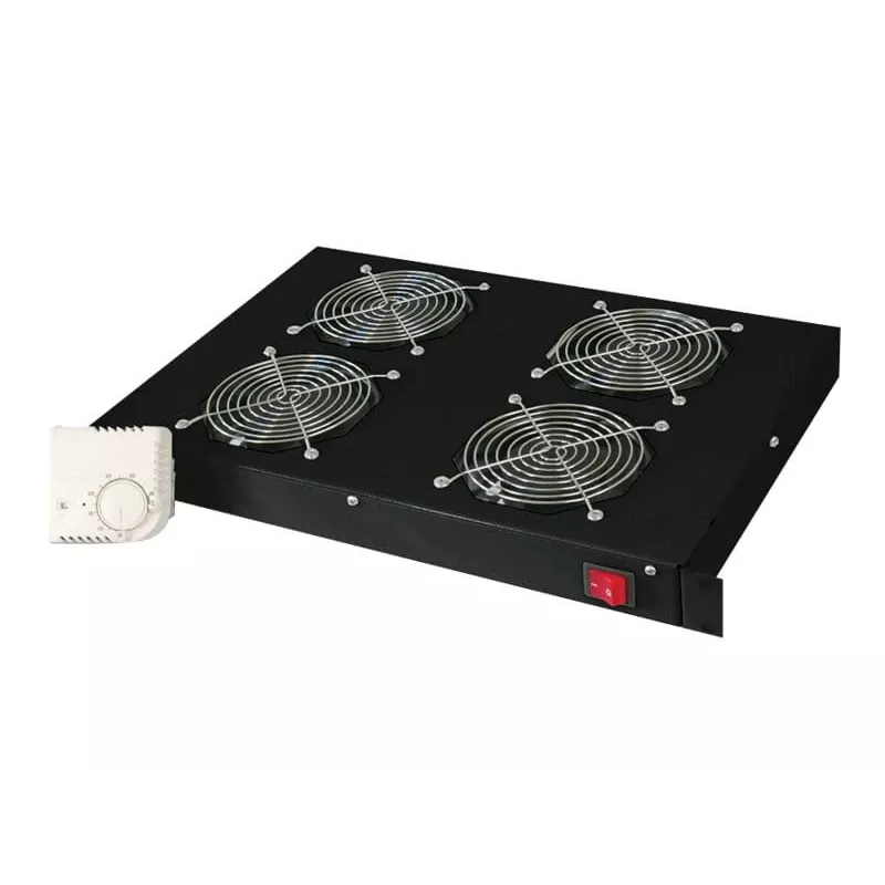 Vėdinama aklinė plokštė Digitus DN-19 FAN-4-HO-SW
