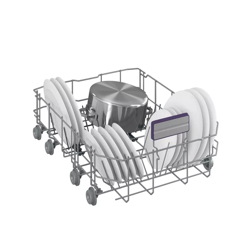BEKO BDFS26120WQ Laisvai pastatoma indaplovė, energijos klasė E, plotis 45 cm, 6 programų, inverterinis variklis, trečias stalčius, balta