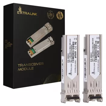 Extralink SFP modulis SFP 1.25G 2 vnt., 1,25 Gbps, LC/UPC, 850 nm, 550 m, kelių režimų, DOM, skirtas HP/Aruba