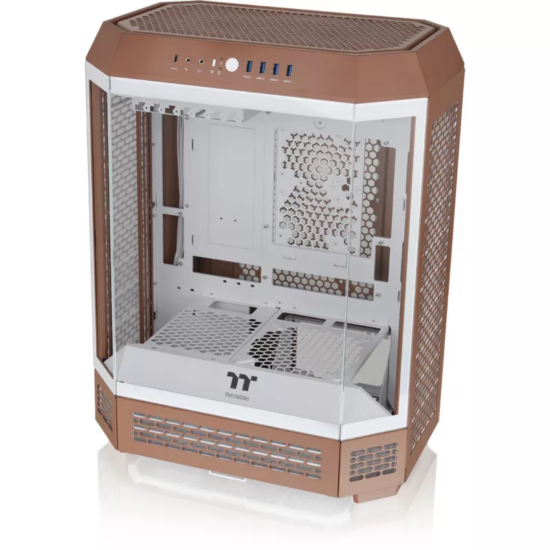 PC korpusas Thermaltake The Tower 600 Midi Tower Mocha – ATX/Micro-ATX/Mini-ITX, grūdintas stiklas, 1x3,5 colio + 2x2,5 colio, 4x USB 3.2