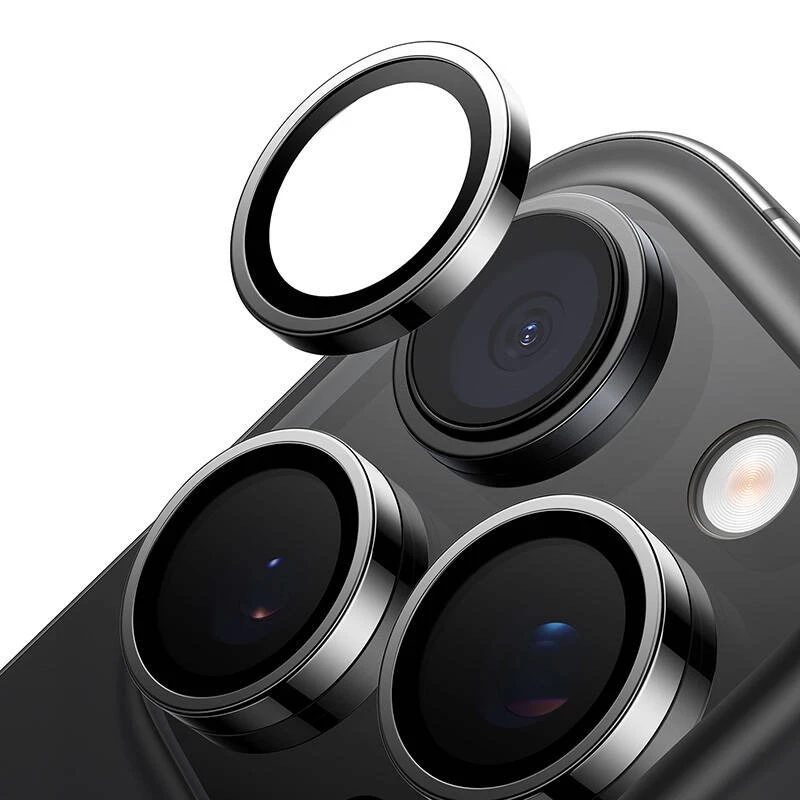 Fotoaparato objektyvo stiklo apsauga Torras Lensguard iPhone 16 Pro Max, juoda