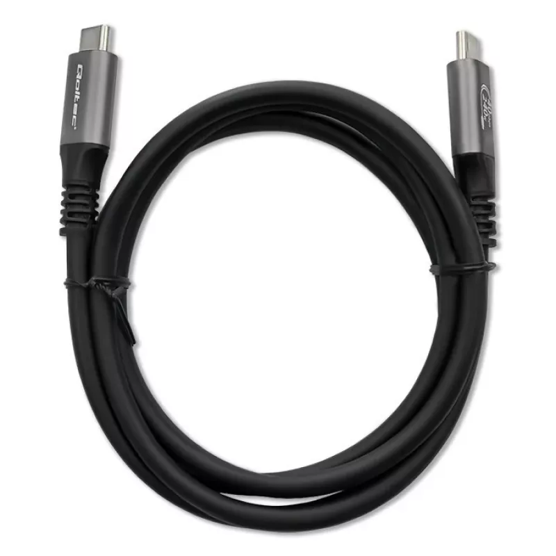 USB-C laidas QOLTEC USB4 240W, skirtas Thunderbolt 3/4, 40 Gbps, 240 W galios tiekimas