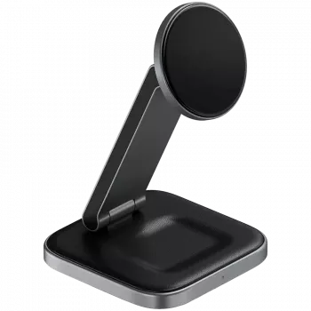 SATECHI 3-in-1 Sulankstomas Qi2 belaidis įkrovimo stovas (Space Gray) su A, C, G kištukais