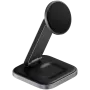 SATECHI 3-in-1 Sulankstomas Qi2 belaidis įkrovimo stovas (Space Gray) su A, C, G kištukais