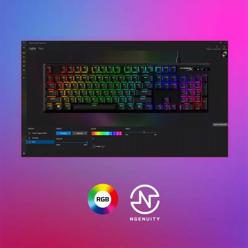 HyperX Alloy Origins PBT HX Red – mechaninė žaidimų klaviatūra