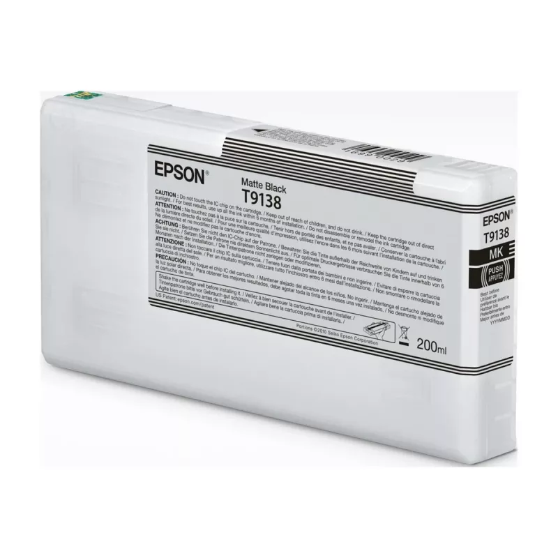 Kasetė su rašalu Epson T9138 matinė juoda 200 ml