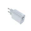 Universalus įkroviklis 2x3A USB C + USB A Power Delivery baltas