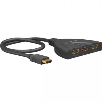 Goobay HDMI jungiklis 3 į 1 (4K @ 30 Hz) | 58487 | Juodas | HDMI lizdas | 3 HDMI lizdai | 0.58 m