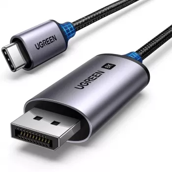 USB-C į DisplayPort kabelis UGREEN 1 m — USB-C (kištukas) į DisplayPort (kištukas), tiesios jungtys, juodas