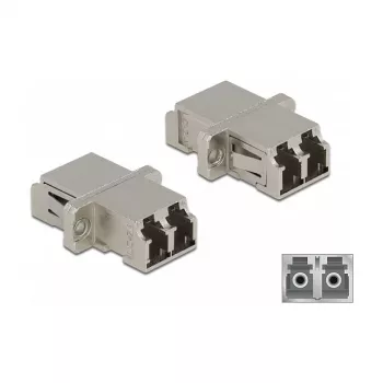 Optiminis skaidulų jungtis DeLOCK LC Duplex moteriška į LC Duplex moteriška Vienmodė metalinė