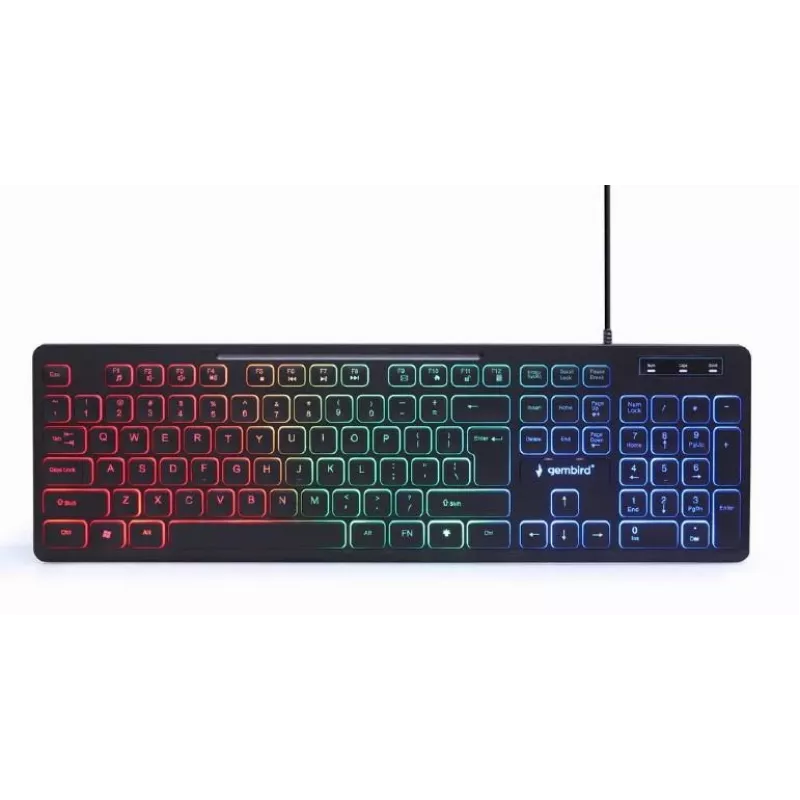 Pilno dydžio laidas klaviatūra su pele Gembird KBS-UML-01 — USB, QWERTY JAV, 104 klavišai, juoda
