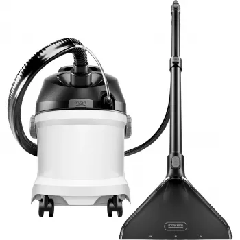 Cikloninis dulkių siurblys Kärcher SE 5 – sausas ir šlapias valymas, 1000 W turbina, 4 l nešvaraus/4 l švaraus vandens talpyklos, 6 m laidas