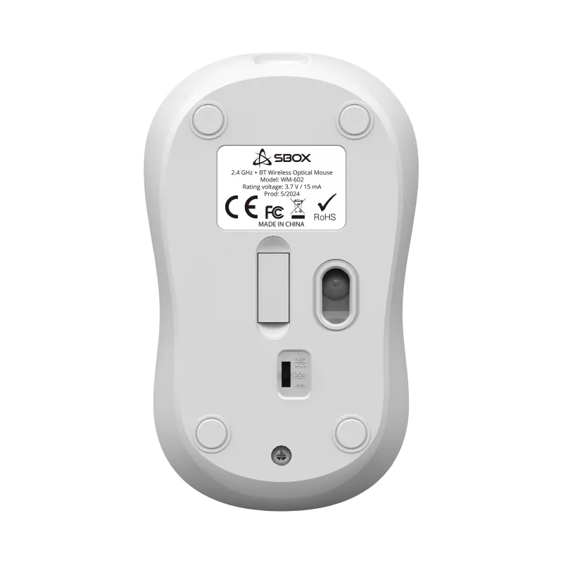 Sbox WM-602 White Wireless belaidė pelė su trackball ir pristatymo funkcija